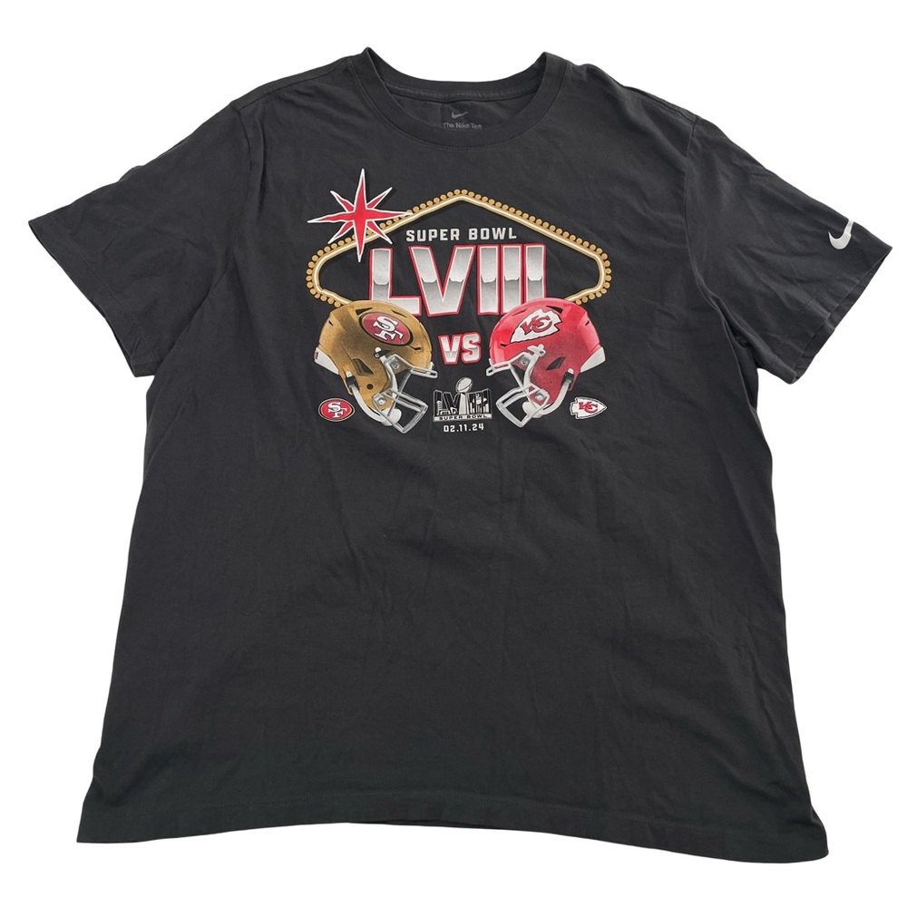 NIKE 49ers vs. Chiefs 2024 Super Bowl Size XL Gray Tee (Retail $35)